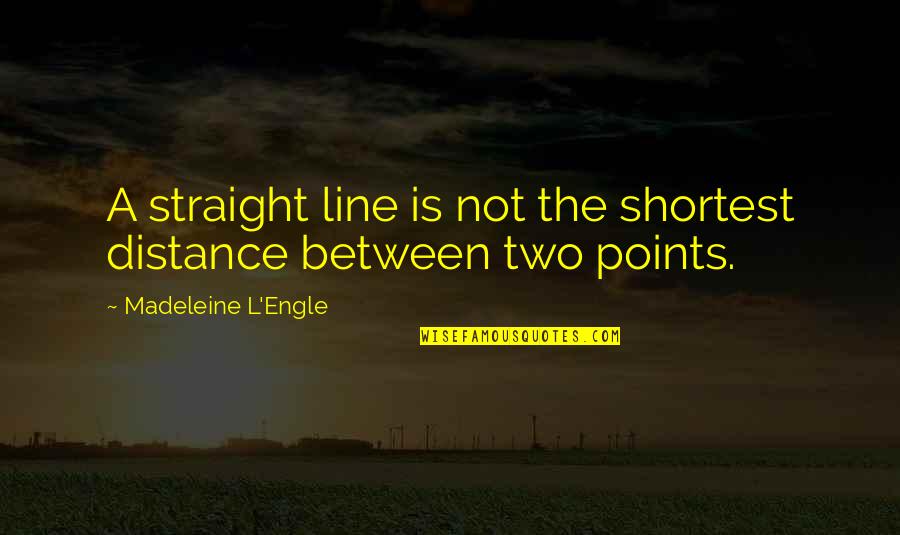 The Straight Line Quotes By Madeleine L'Engle: A straight line is not the shortest distance