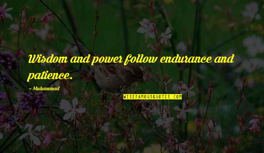 The Stranger Part 1 Chapter 3 Quotes By Muhammad: Wisdom and power follow endurance and patience.