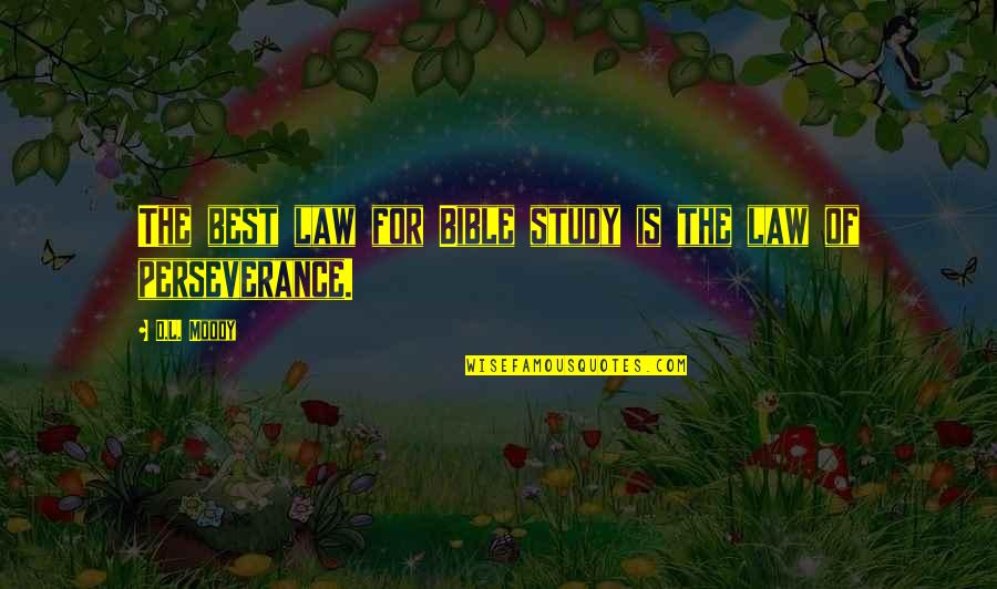 The Study Of Law Quotes By D.L. Moody: The best law for Bible study is the