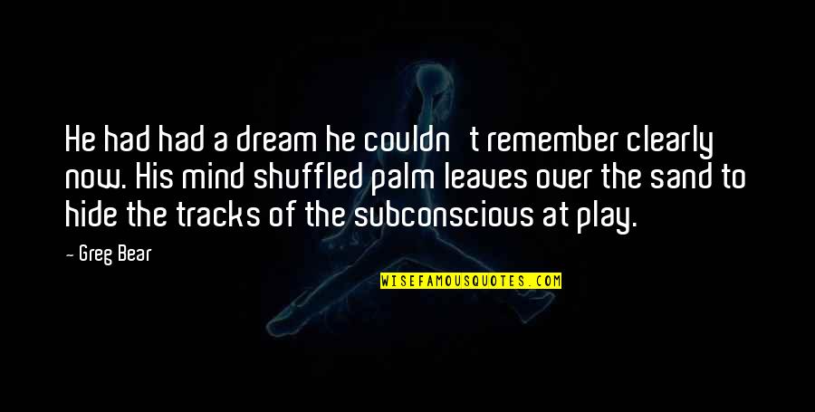 The Subconscious Mind Quotes By Greg Bear: He had had a dream he couldn't remember