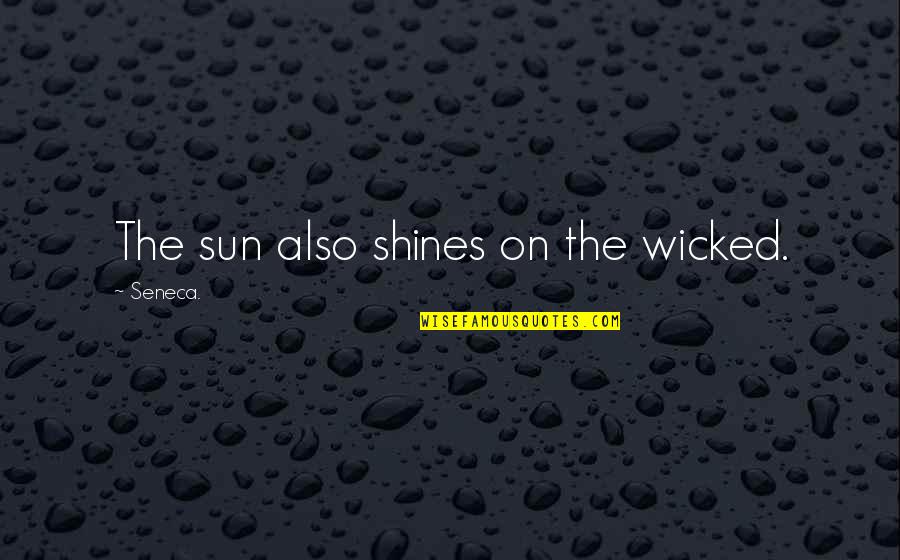 The Sun Also Quotes By Seneca.: The sun also shines on the wicked.