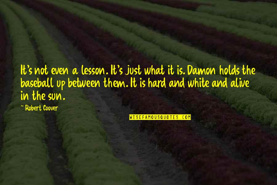 The Sun Is Up Quotes By Robert Coover: It's not even a lesson. It's just what The Sun Is Up Quotes By Robert Coover: It's not even a lesson. It's just what