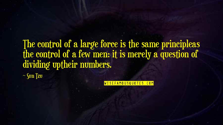 The Sun Is Up Quotes By Sun Tzu: The control of a large force is the The Sun Is Up Quotes By Sun Tzu: The control of a large force is the