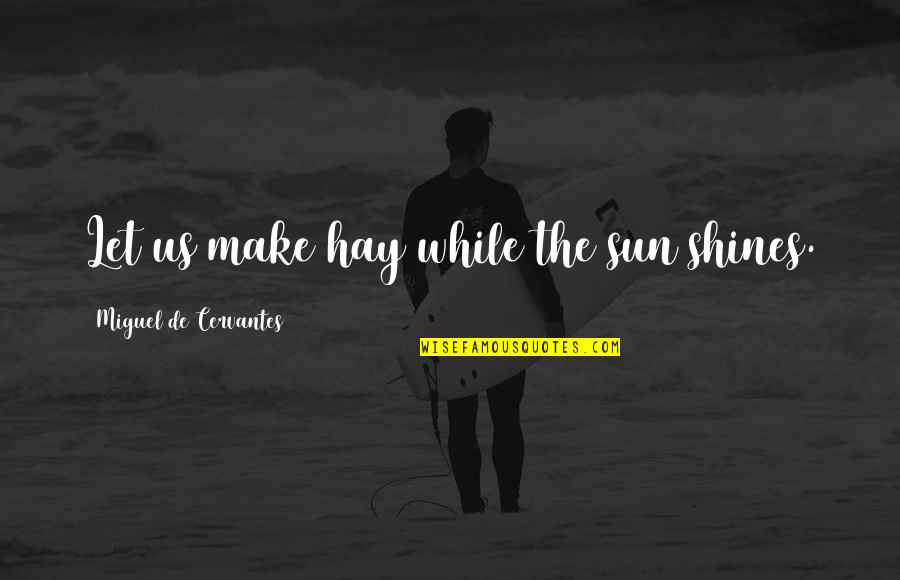 The Sun Shining Quotes By Miguel De Cervantes: Let us make hay while the sun shines.