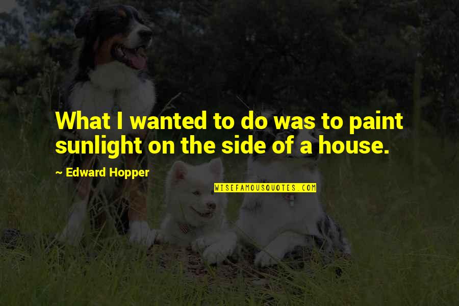 The Sunlight Quotes By Edward Hopper: What I wanted to do was to paint