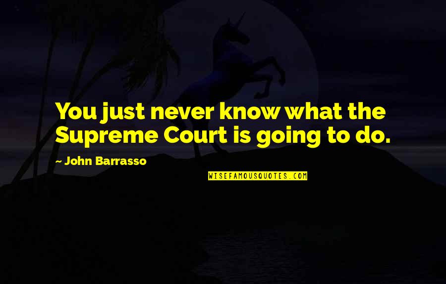 The Supreme Court Quotes By John Barrasso: You just never know what the Supreme Court