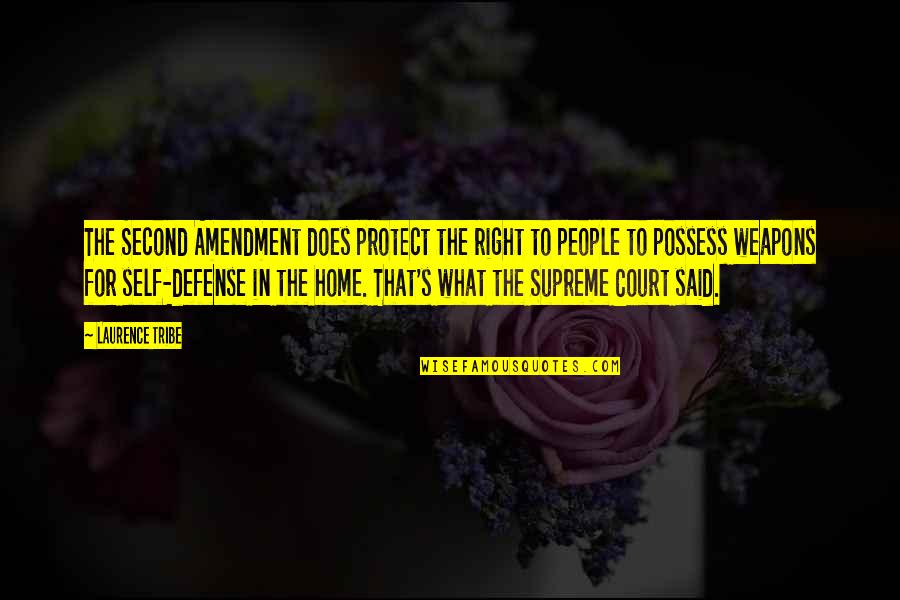 The Supreme Court Quotes By Laurence Tribe: The Second Amendment does protect the right to