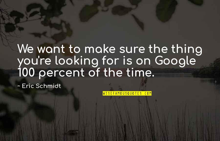 The Sure Thing Quotes By Eric Schmidt: We want to make sure the thing you're