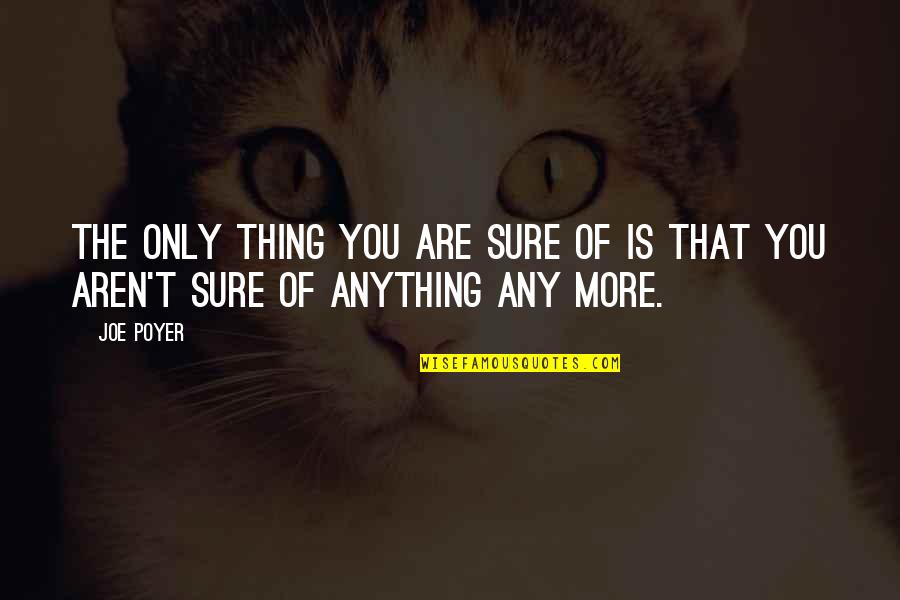 The Sure Thing Quotes By Joe Poyer: the only thing you are sure of is