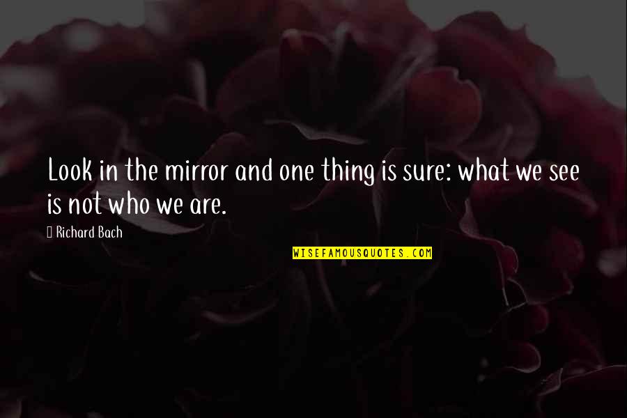 The Sure Thing Quotes By Richard Bach: Look in the mirror and one thing is