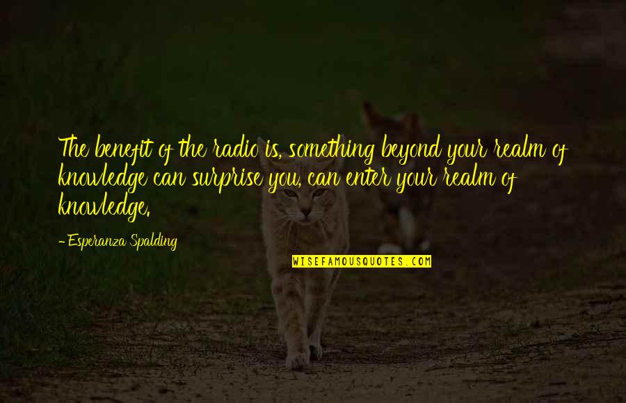 The Surprise You Quotes By Esperanza Spalding: The benefit of the radio is, something beyond The Surprise You Quotes By Esperanza Spalding: The benefit of the radio is, something beyond