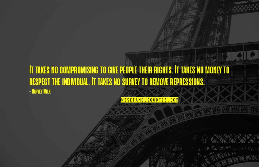 The Survey Quotes By Harvey Milk: It takes no compromising to give people their The Survey Quotes By Harvey Milk: It takes no compromising to give people their