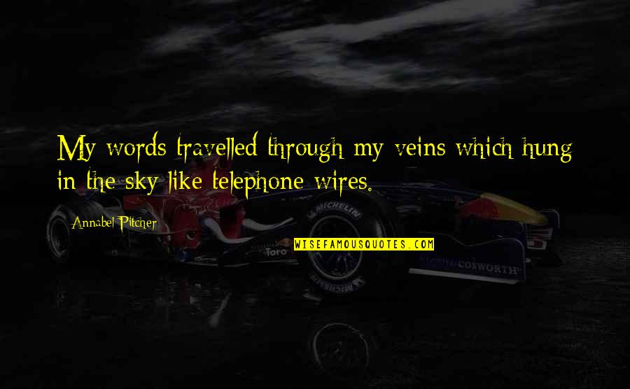 The Telephone Quotes By Annabel Pitcher: My words travelled through my veins which hung