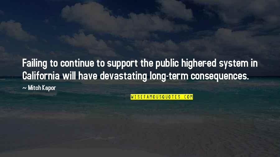 The Term Quotes By Mitch Kapor: Failing to continue to support the public higher-ed