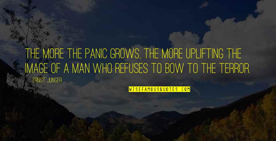 The Terror Quotes By Ernst Junger: The more the panic grows, the more uplifting