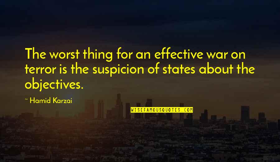 The Terror Quotes By Hamid Karzai: The worst thing for an effective war on