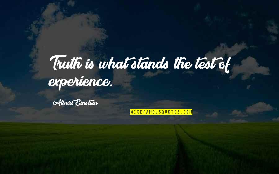 The Test Quotes By Albert Einstein: Truth is what stands the test of experience.