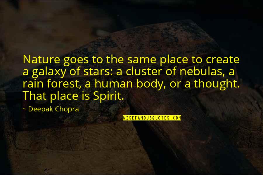 The Thinking Body Quotes By Deepak Chopra: Nature goes to the same place to create