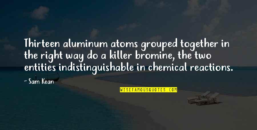 The Thirteen Quotes By Sam Kean: Thirteen aluminum atoms grouped together in the right