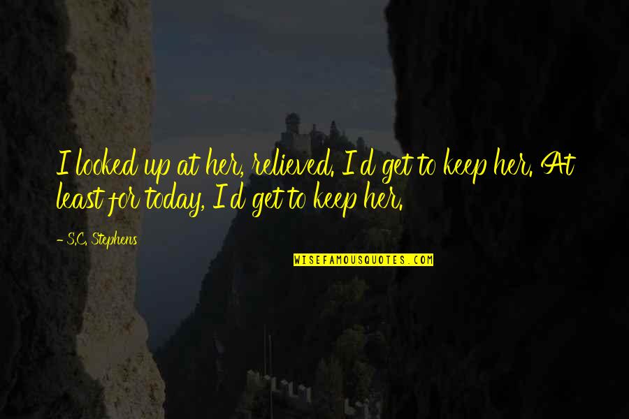 The Title Of To Kill A Mockingbird Quotes By S.C. Stephens: I looked up at her, relieved. I'd get The Title Of To Kill A Mockingbird Quotes By S.C. Stephens: I looked up at her, relieved. I'd get