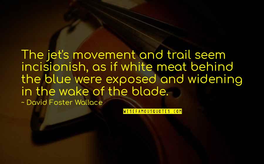The Trail Quotes By David Foster Wallace: The jet's movement and trail seem incisionish, as The Trail Quotes By David Foster Wallace: The jet's movement and trail seem incisionish, as