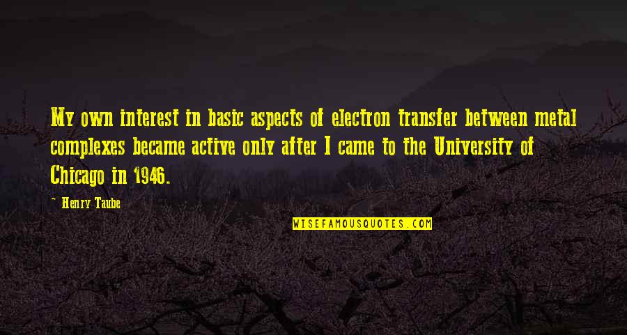 The Transfer Quotes By Henry Taube: My own interest in basic aspects of electron The Transfer Quotes By Henry Taube: My own interest in basic aspects of electron