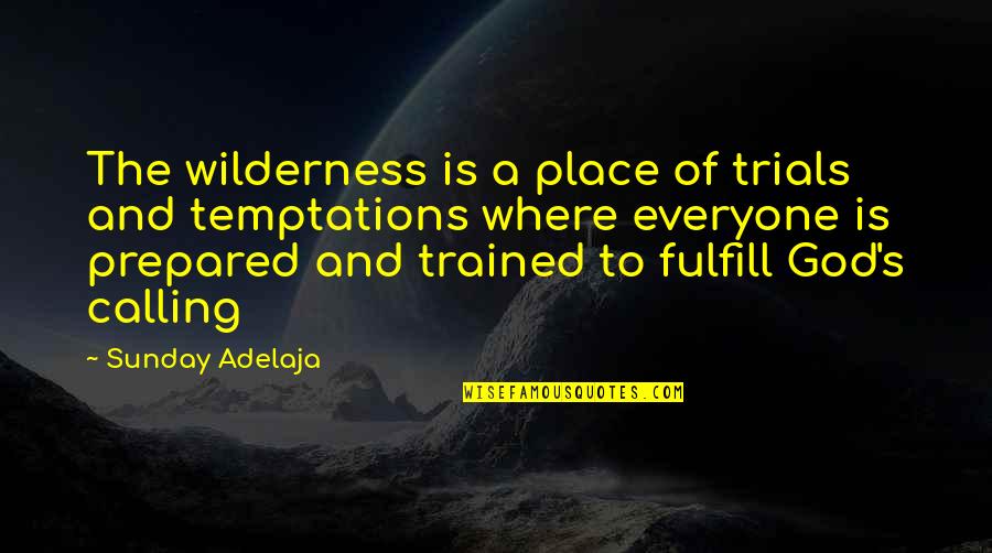 The Trials Of Life Quotes By Sunday Adelaja: The wilderness is a place of trials and The Trials Of Life Quotes By Sunday Adelaja: The wilderness is a place of trials and