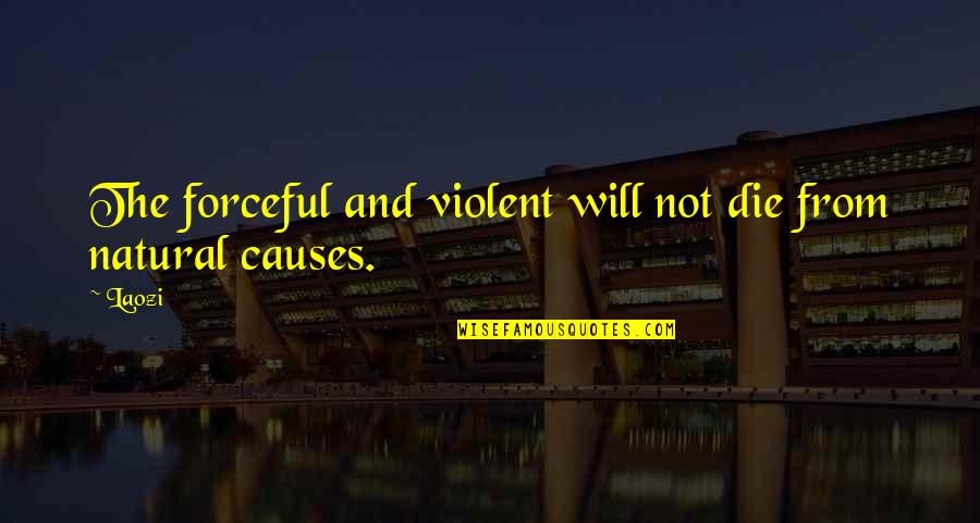 The True Test Of A Mans Character Quote Quotes By Laozi: The forceful and violent will not die from