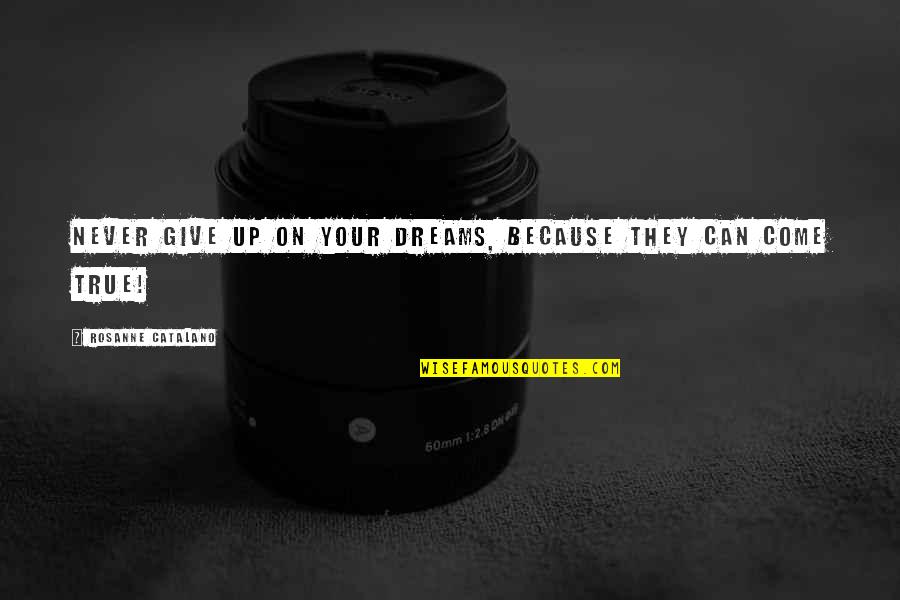 The Truth Coming Out Quotes By Rosanne Catalano: Never give up on your dreams, because they The Truth Coming Out Quotes By Rosanne Catalano: Never give up on your dreams, because they