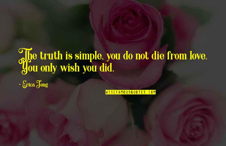 The Truth Is Simple Quotes By Erica Jong: The truth is simple, you do not die