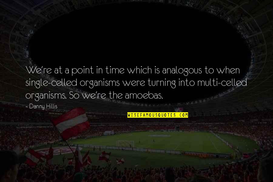 The Turning Point Quotes By Danny Hillis: We're at a point in time which is The Turning Point Quotes By Danny Hillis: We're at a point in time which is