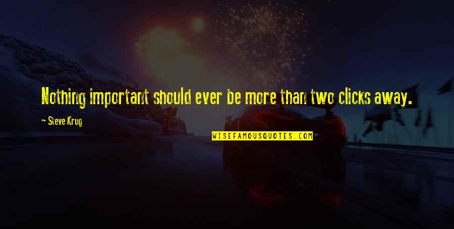 The Type Of Girl I Am Quotes By Steve Krug: Nothing important should ever be more than two