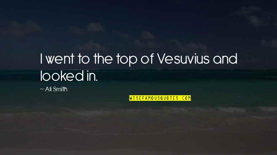 The Ultimate Ship Quotes By Ali Smith: I went to the top of Vesuvius and