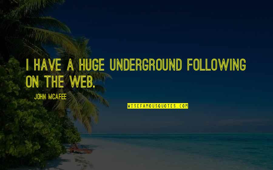 The Underground Quotes By John McAfee: I have a huge underground following on the