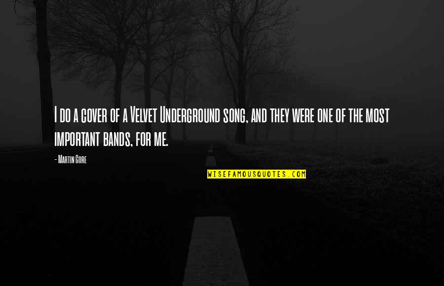 The Underground Quotes By Martin Gore: I do a cover of a Velvet Underground