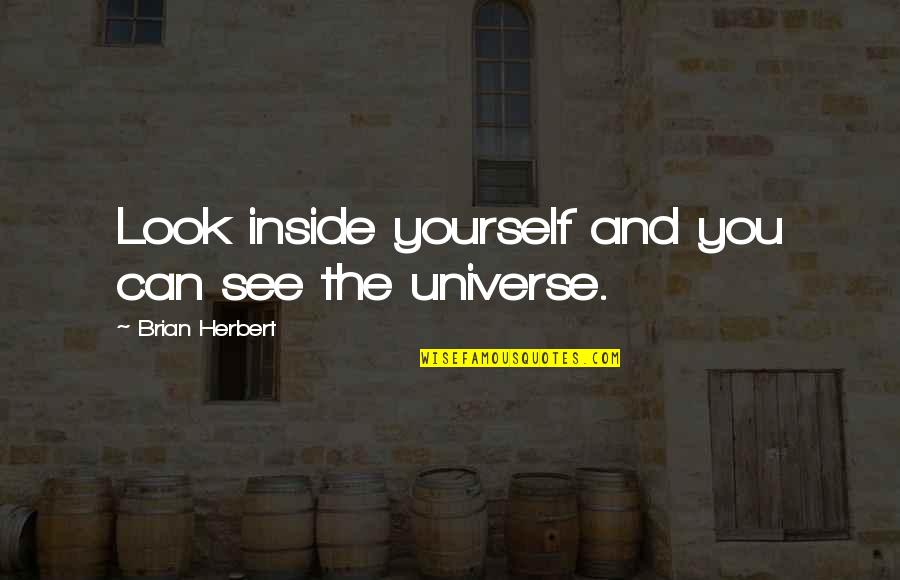 The Universe And Yourself Quotes By Brian Herbert: Look inside yourself and you can see the