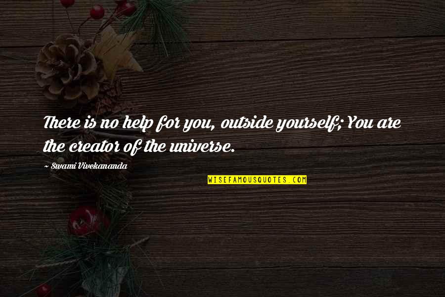 The Universe And Yourself Quotes By Swami Vivekananda: There is no help for you, outside yourself;
