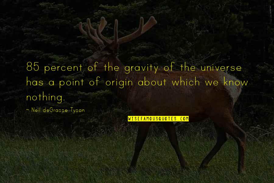 The Universe Knows Quotes By Neil DeGrasse Tyson: 85 percent of the gravity of the universe