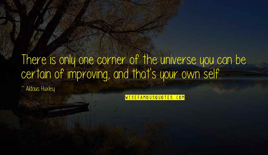 The Universe Motivational Quotes By Aldous Huxley: There is only one corner of the universe