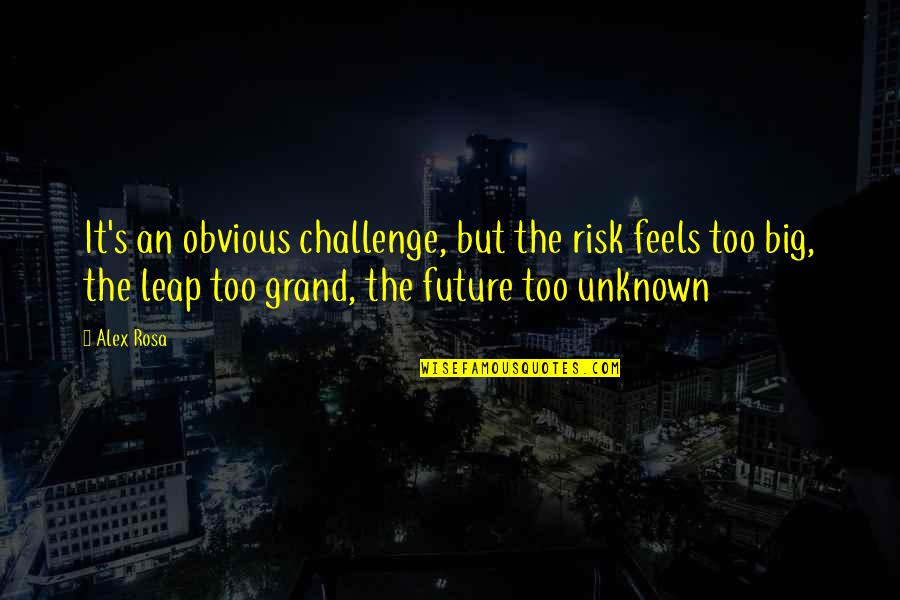 The Unknown Love Quotes By Alex Rosa: It's an obvious challenge, but the risk feels