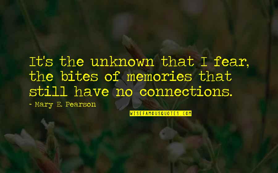 The Unknown Quotes By Mary E. Pearson: It's the unknown that I fear, the bites