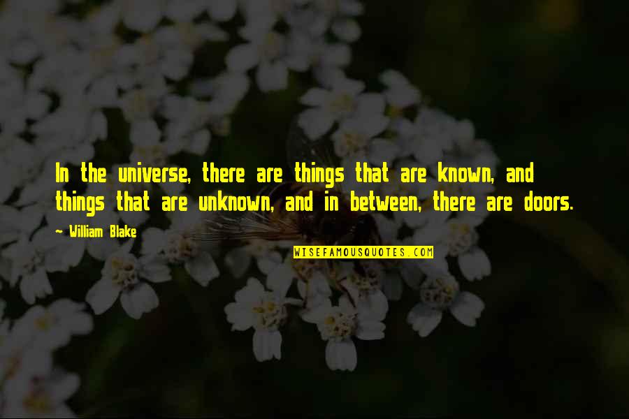 The Unknown Universe Quotes By William Blake: In the universe, there are things that are
