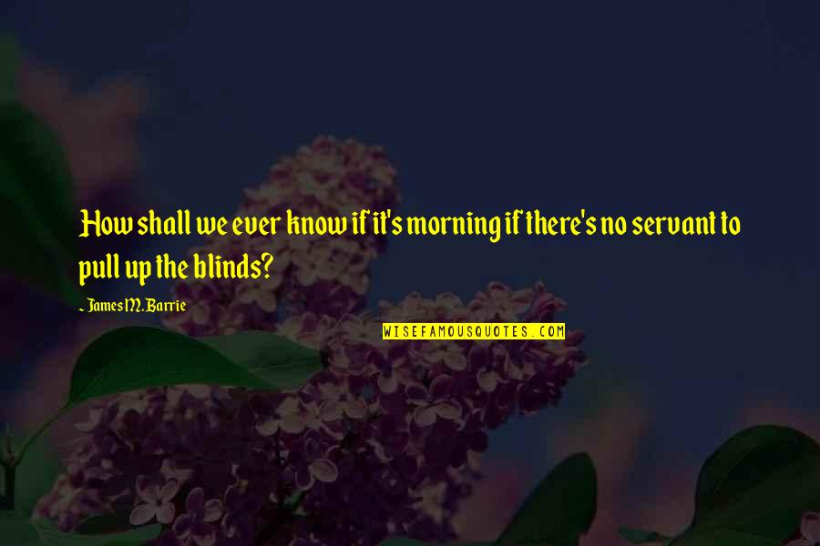 The Upper Class Quotes By James M. Barrie: How shall we ever know if it's morning