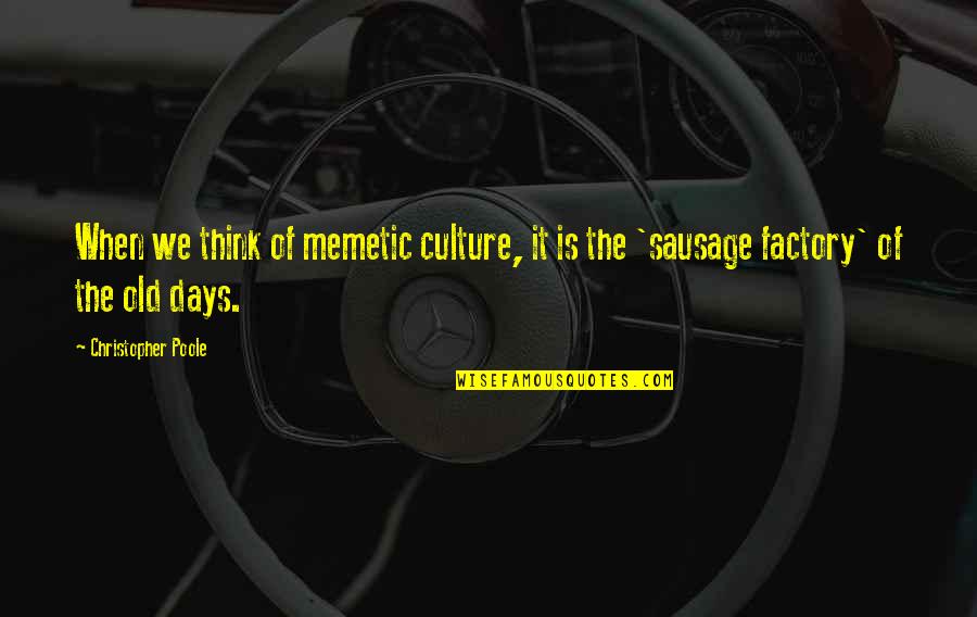 The Ups Movie Quotes By Christopher Poole: When we think of memetic culture, it is