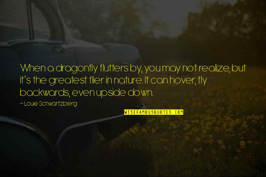 The Upside Down Quotes By Louie Schwartzberg: When a dragonfly flutters by, you may not