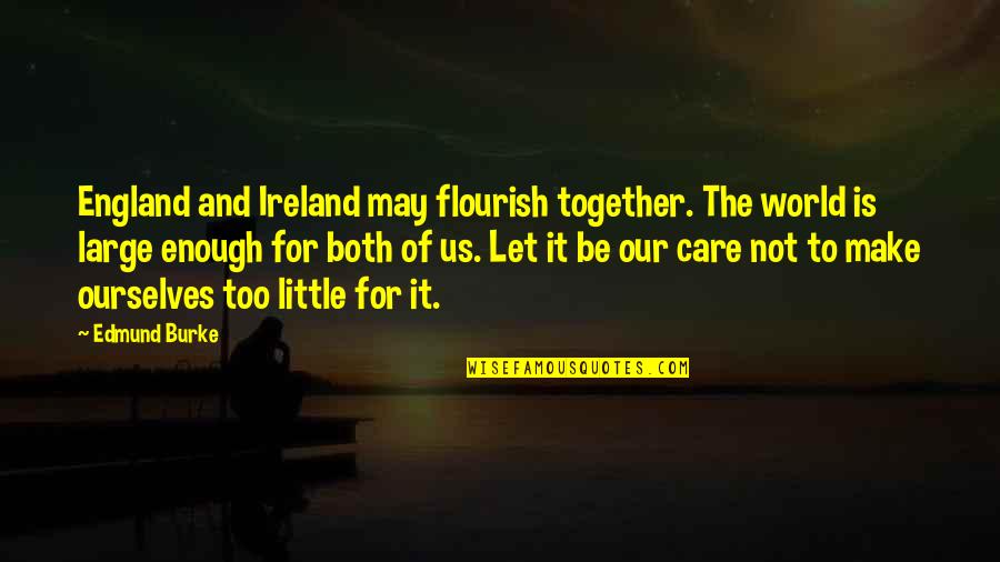 The Us Quotes By Edmund Burke: England and Ireland may flourish together. The world