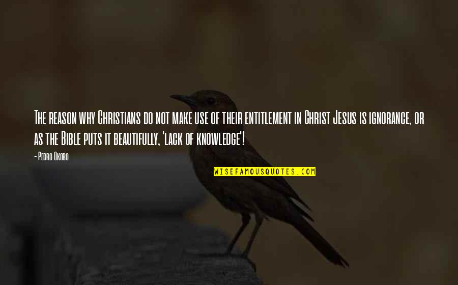 The Use Of Knowledge Quotes By Pedro Okoro: The reason why Christians do not make use The Use Of Knowledge Quotes By Pedro Okoro: The reason why Christians do not make use