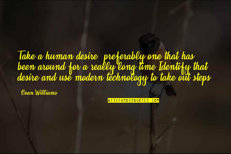 The Use Of Technology Quotes By Evan Williams: Take a human desire, preferably one that has