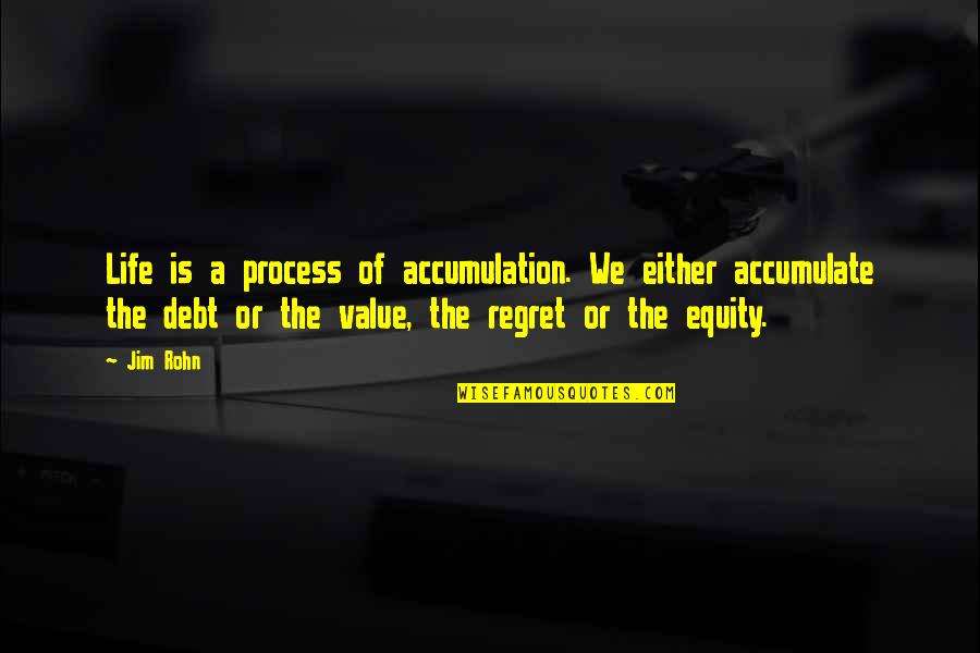 The Value Of A Life Quotes By Jim Rohn: Life is a process of accumulation. We either