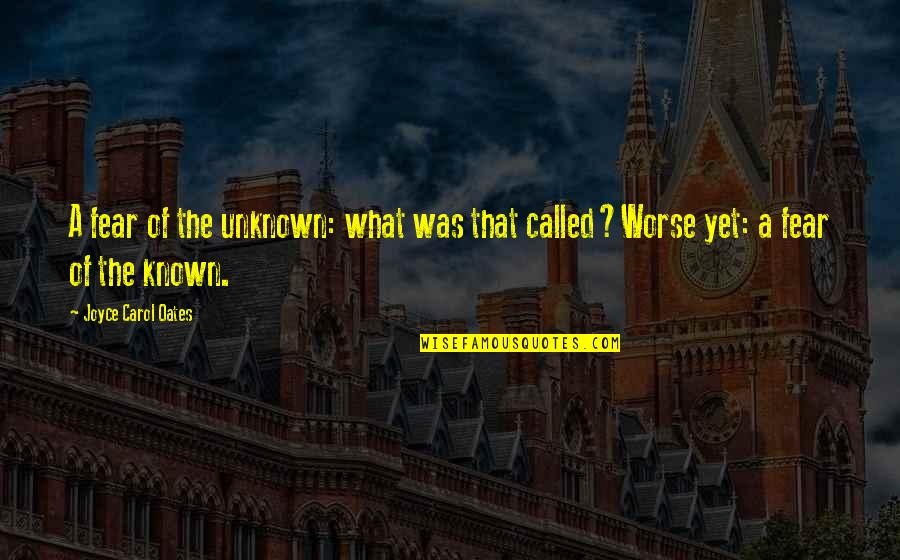 The Value Of Family And Friends Quotes By Joyce Carol Oates: A fear of the unknown: what was that